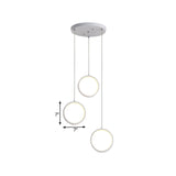 Square/Circle Cluster Pendant Modernism Acrylic 3 Lights Black/White Pendant Ceiling Light in Warm/White Light with Round/Linear Canopy Clearhalo 'Ceiling Lights' 'Modern Pendants' 'Modern' 'Pendant Lights' 'Pendants' Lighting' 168138