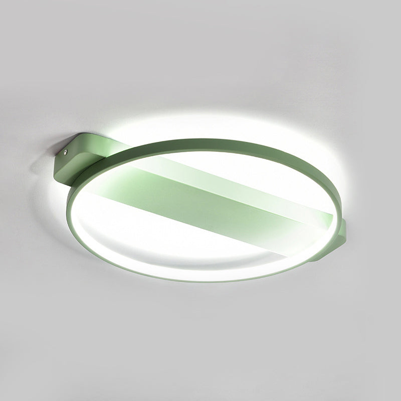 Bedroom Ceiling Light LED, Semi Flush Light with Acrylic Ring for Kids Modern Style Green Clearhalo 'Ceiling Lights' 'Close To Ceiling Lights' 'Close to ceiling' 'Flush mount' Lighting' 168177