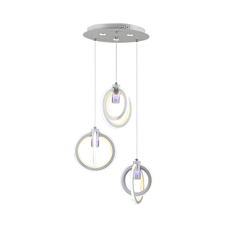 Simple Orbit Acrylic Drop Pendant 3-Light Hanging Ceiling Light Fixture for Living Room Clearhalo 'Ceiling Lights' 'Modern Pendants' 'Modern' 'Pendant Lights' 'Pendants' Lighting' 168290