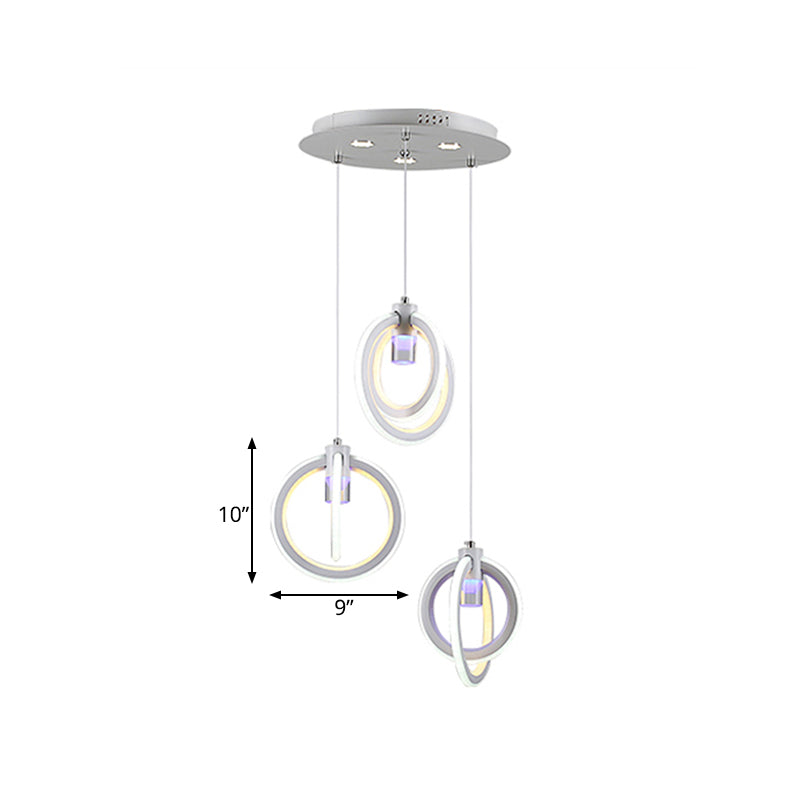 Simple Orbit Acrylic Drop Pendant 3-Light Hanging Ceiling Light Fixture for Living Room Clearhalo 'Ceiling Lights' 'Modern Pendants' 'Modern' 'Pendant Lights' 'Pendants' Lighting' 168291