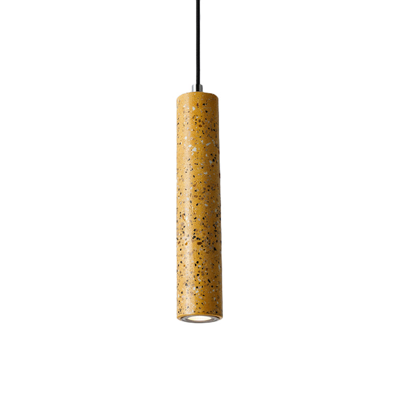 Concrete Tube Pendant Lighting Nordic 1 Light Black/White/Yellow Suspension Light Clearhalo 'Ceiling Lights' 'Modern Pendants' 'Modern' 'Pendant Lights' 'Pendants' Lighting' 168374