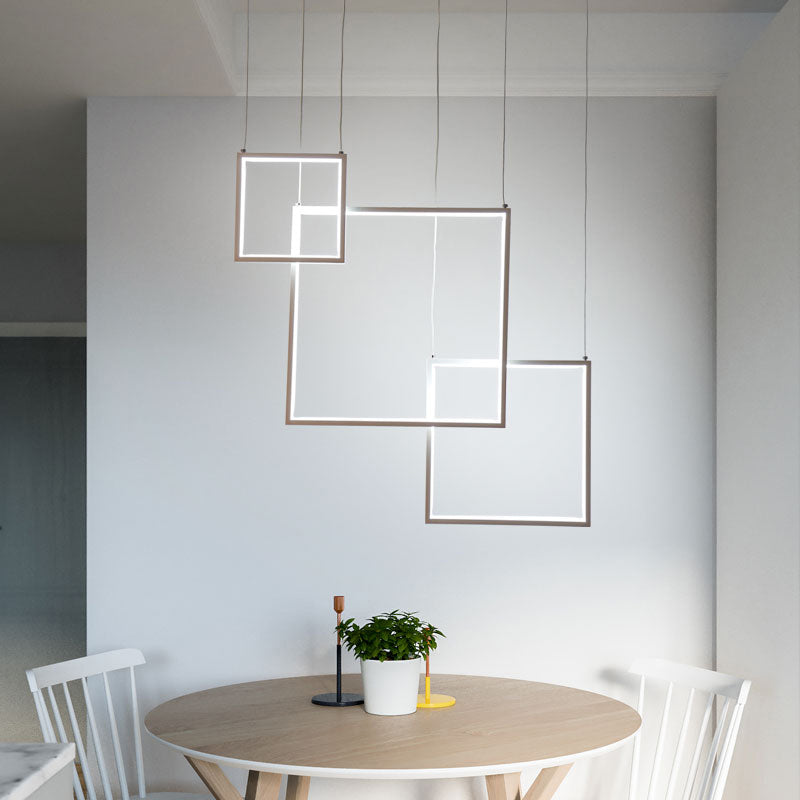 Black/White Square Ceiling Light Fixture Modern 3/5-Head Acrylic Cluster Pendant in Warm/White/Natural Light 3 White Clearhalo 'Ceiling Lights' 'Modern Pendants' 'Modern' 'Pendant Lights' 'Pendants' Lighting' 168454