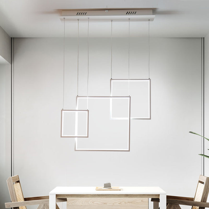 Black/White Square Ceiling Light Fixture Modern 3/5-Head Acrylic Cluster Pendant in Warm/White/Natural Light Clearhalo 'Ceiling Lights' 'Modern Pendants' 'Modern' 'Pendant Lights' 'Pendants' Lighting' 168455