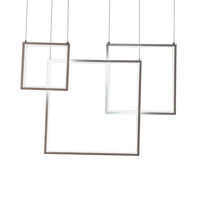 Black/White Square Ceiling Light Fixture Modern 3/5-Head Acrylic Cluster Pendant in Warm/White/Natural Light Clearhalo 'Ceiling Lights' 'Modern Pendants' 'Modern' 'Pendant Lights' 'Pendants' Lighting' 168456