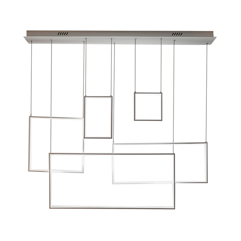 Black/White Square Ceiling Light Fixture Modern 3/5-Head Acrylic Cluster Pendant in Warm/White/Natural Light Clearhalo 'Ceiling Lights' 'Modern Pendants' 'Modern' 'Pendant Lights' 'Pendants' Lighting' 168459