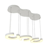 C-Shaped Hanging Light Kit Minimalist Metal LED White Ceiling Pendant Lamp in Warm/White Light with Round/Linear Canopy Clearhalo 'Ceiling Lights' 'Modern Pendants' 'Modern' 'Pendant Lights' 'Pendants' Lighting' 168493