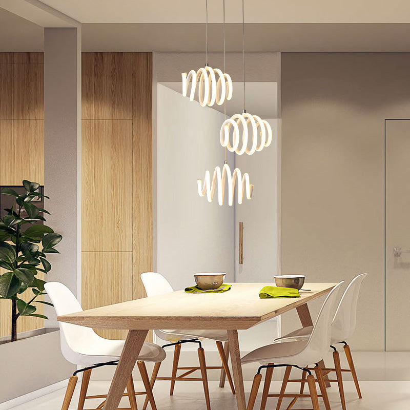 Minimalist Twisted Suspension Pendant Acrylic LED Dining Room Pendant Ceiling Light in Warm/White Light Clearhalo 'Ceiling Lights' 'Modern Pendants' 'Modern' 'Pendant Lights' 'Pendants' Lighting' 168580