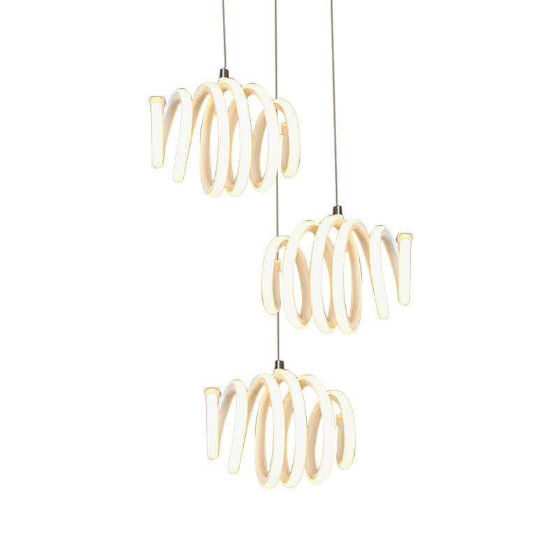 Minimalist Twisted Suspension Pendant Acrylic LED Dining Room Pendant Ceiling Light in Warm/White Light Clearhalo 'Ceiling Lights' 'Modern Pendants' 'Modern' 'Pendant Lights' 'Pendants' Lighting' 168582