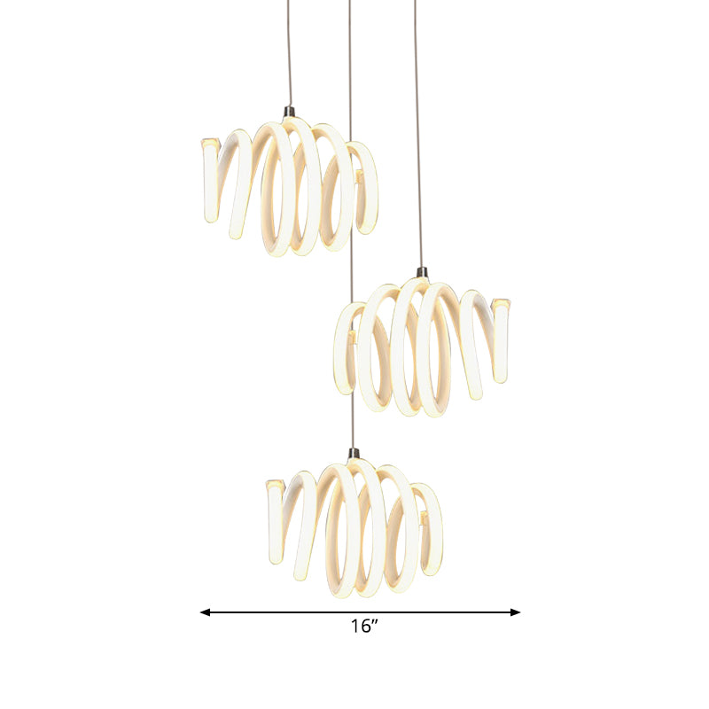 Minimalist Twisted Suspension Pendant Acrylic LED Dining Room Pendant Ceiling Light in Warm/White Light Clearhalo 'Ceiling Lights' 'Modern Pendants' 'Modern' 'Pendant Lights' 'Pendants' Lighting' 168583