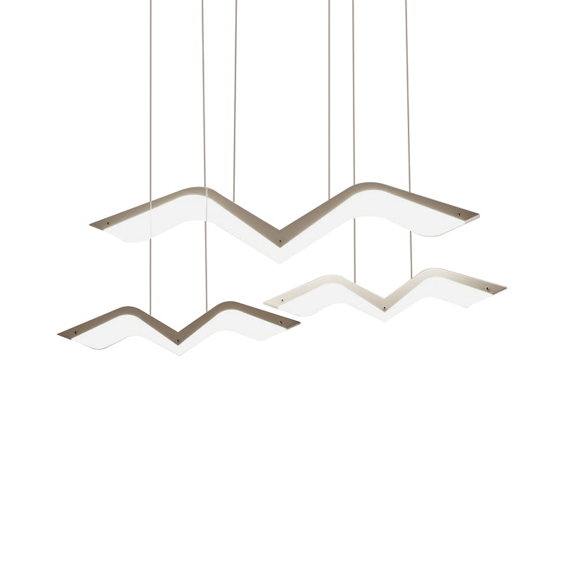 2/3/4/5 Seagull Multi Light Pendant Simple Acrylic Shade LED Hanging Lamp in White Clearhalo 'Ceiling Lights' 'Modern Pendants' 'Modern' 'Pendant Lights' 'Pendants' Lighting' 168663