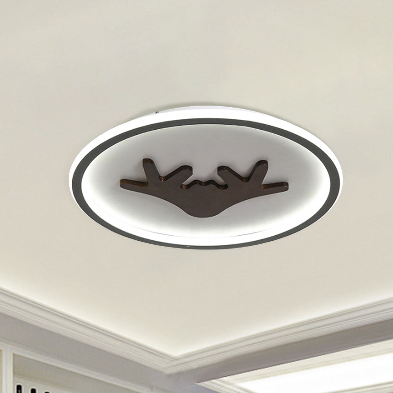 Deer Flush Mount Lighting Acrylic Grey/White/Green LED Flush Ceiling Light for Bedroom Grey B Clearhalo 'Ceiling Lights' 'Close To Ceiling Lights' 'Close to ceiling' 'Flush mount' Lighting' 1687670