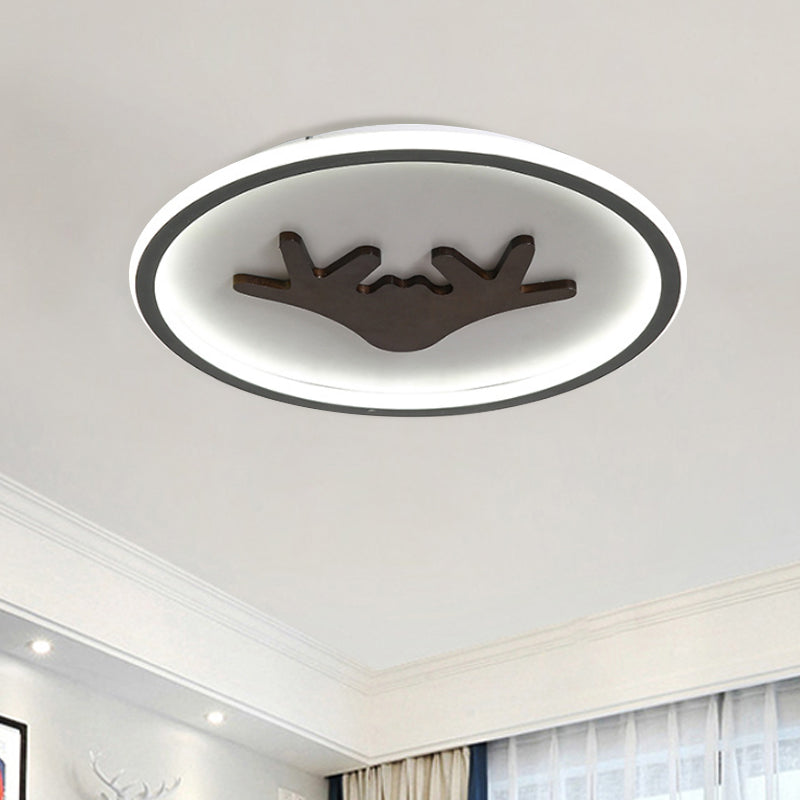 Deer Flush Mount Lighting Acrylic Grey/White/Green LED Flush Ceiling Light for Bedroom Clearhalo 'Ceiling Lights' 'Close To Ceiling Lights' 'Close to ceiling' 'Flush mount' Lighting' 1687671