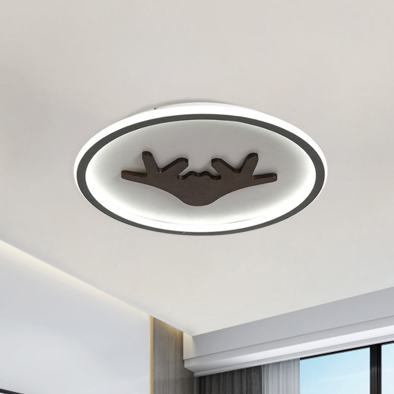 Deer Flush Mount Lighting Acrylic Grey/White/Green LED Flush Ceiling Light for Bedroom Clearhalo 'Ceiling Lights' 'Close To Ceiling Lights' 'Close to ceiling' 'Flush mount' Lighting' 1687672