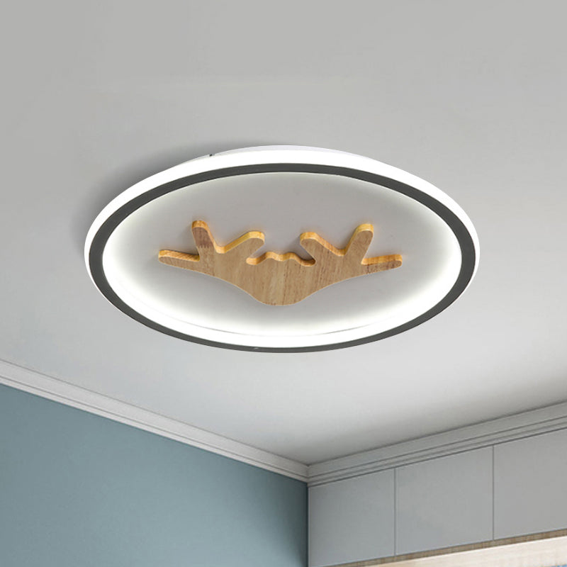 Deer Flush Mount Lighting Acrylic Grey/White/Green LED Flush Ceiling Light for Bedroom Clearhalo 'Ceiling Lights' 'Close To Ceiling Lights' 'Close to ceiling' 'Flush mount' Lighting' 1687680