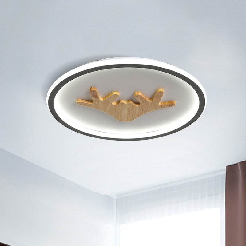 Deer Flush Mount Lighting Acrylic Grey/White/Green LED Flush Ceiling Light for Bedroom Clearhalo 'Ceiling Lights' 'Close To Ceiling Lights' 'Close to ceiling' 'Flush mount' Lighting' 1687681