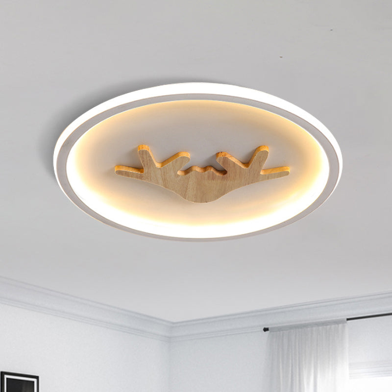 Deer Flush Mount Lighting Acrylic Grey/White/Green LED Flush Ceiling Light for Bedroom Clearhalo 'Ceiling Lights' 'Close To Ceiling Lights' 'Close to ceiling' 'Flush mount' Lighting' 1687685