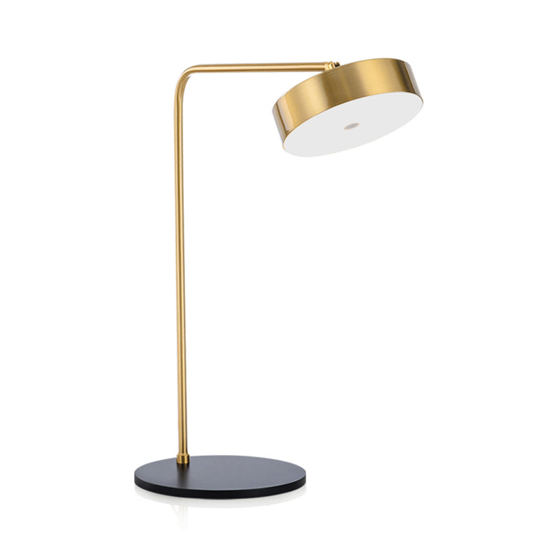 Metallic Round Shade Desk Lamp Contemporary Style 1 Light Black/Gold Desk Lighting for Bedroom Clearhalo 'Lamps' 'Table Lamps' Lighting' 168781