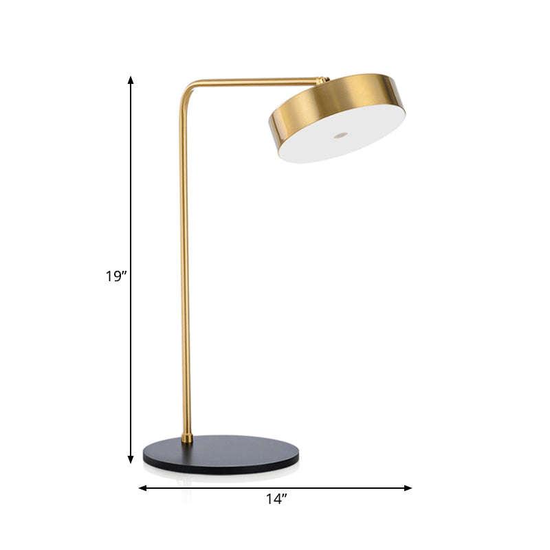 Metallic Round Shade Desk Lamp Contemporary Style 1 Light Black/Gold Desk Lighting for Bedroom Clearhalo 'Lamps' 'Table Lamps' Lighting' 168782