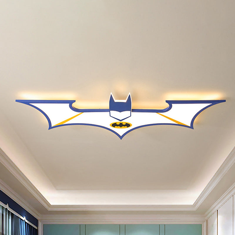 Black/Blue Batman Flush Light Fixture Kids LED Acrylic Flush Mount Lamp for Boys Room Clearhalo 'Ceiling Lights' 'Close To Ceiling Lights' 'Close to ceiling' 'Flush mount' Lighting' 1687844