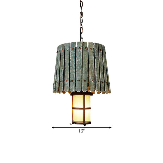 Opal Glass Lantern Pendant Lighting Warehouse 1 Head Bar Hanging Light Kit with Barrel Wood Design in Black Clearhalo 'Art Deco Pendants' 'Black' 'Cast Iron' 'Ceiling Lights' 'Ceramic' 'Crystal' 'Industrial Pendants' 'Industrial' 'Metal' 'Middle Century Pendants' 'Pendant Lights' 'Pendants' 'Rustic Pendants' 'Tiffany' Lighting' 1687932