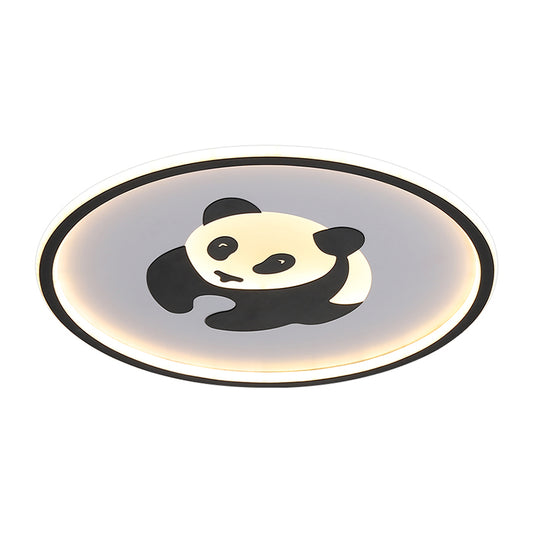 Panda Flush Mount Light Kids Acrylic LED Black Flushmount Lighting in Warm/White Light for Bedroom Clearhalo 'Ceiling Lights' 'Close To Ceiling Lights' 'Close to ceiling' 'Flush mount' Lighting' 1687992