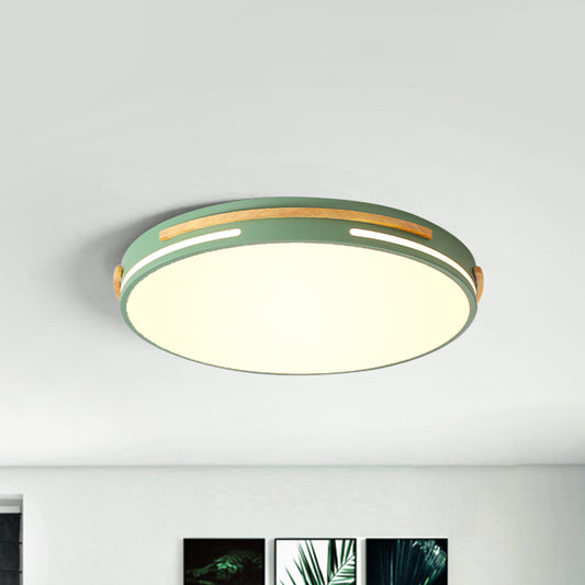 White/Green Round Flush Mount Lighting Simplicity LED Acrylic Flush Light Fixture for Living Room Green Clearhalo 'Ceiling Lights' 'Close To Ceiling Lights' 'Close to ceiling' 'Flush mount' Lighting' 1687994