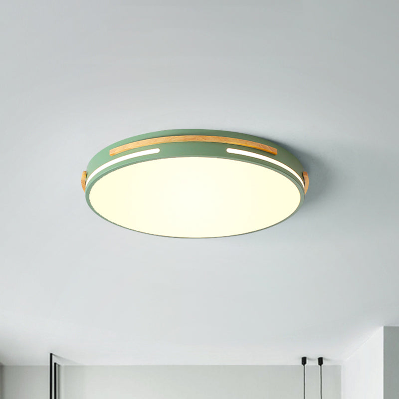 White/Green Round Flush Mount Lighting Simplicity LED Acrylic Flush Light Fixture for Living Room Clearhalo 'Ceiling Lights' 'Close To Ceiling Lights' 'Close to ceiling' 'Flush mount' Lighting' 1687995