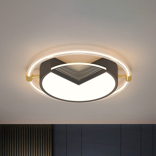 Geometric Bedroom Ceiling Fixture Acrylic LED Contemporary Flush Mount Light in Black Clearhalo 'Ceiling Lights' 'Close To Ceiling Lights' 'Close to ceiling' 'Flush mount' Lighting' 1688105