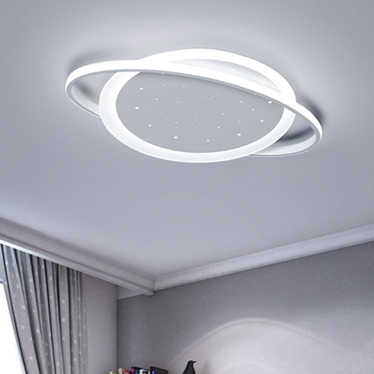 Saturn Acrylic Flush Light Fixture Simple LED White Close to Ceiling Lamp with Star Design White Clearhalo 'Ceiling Lights' 'Close To Ceiling Lights' 'Close to ceiling' 'Flush mount' Lighting' 1688238