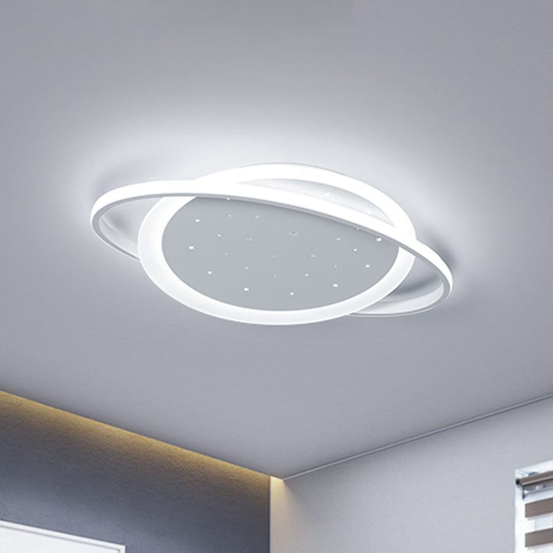 Saturn Acrylic Flush Light Fixture Simple LED White Close to Ceiling Lamp with Star Design Clearhalo 'Ceiling Lights' 'Close To Ceiling Lights' 'Close to ceiling' 'Flush mount' Lighting' 1688239