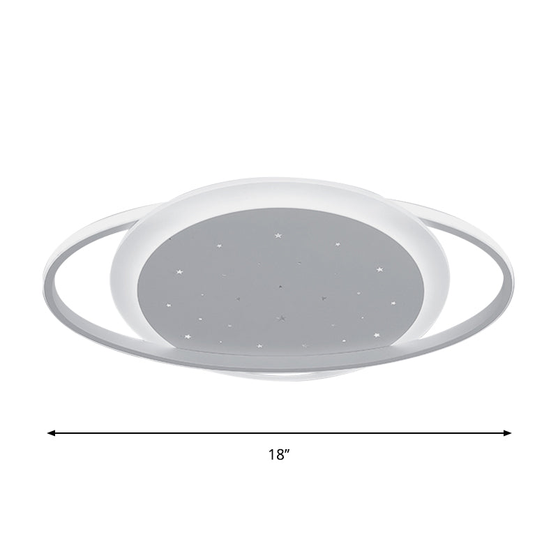 Saturn Acrylic Flush Light Fixture Simple LED White Close to Ceiling Lamp with Star Design Clearhalo 'Ceiling Lights' 'Close To Ceiling Lights' 'Close to ceiling' 'Flush mount' Lighting' 1688241