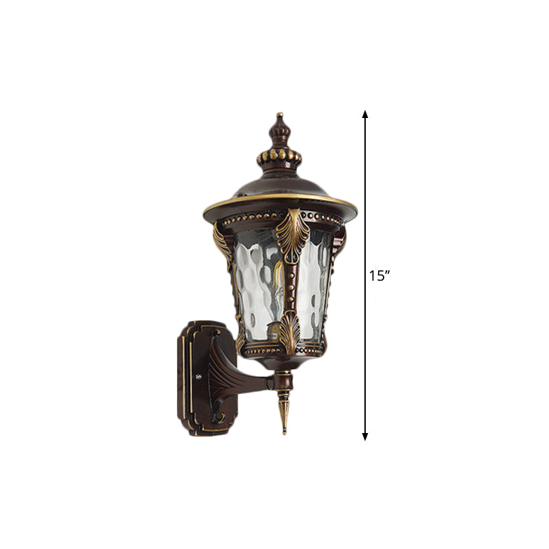 7"/8" W Single Head Urn Wall Mount Light Vintage Style Copper Dimpled Glass Wall Lighting Clearhalo 'Art deco wall lights' 'Cast Iron' 'Glass' 'Industrial wall lights' 'Industrial' 'Middle century wall lights' 'Modern' 'Rustic wall lights' 'Tiffany' 'Traditional wall lights' 'Wall Lamps & Sconces' 'Wall Lights' Lighting' 1688265