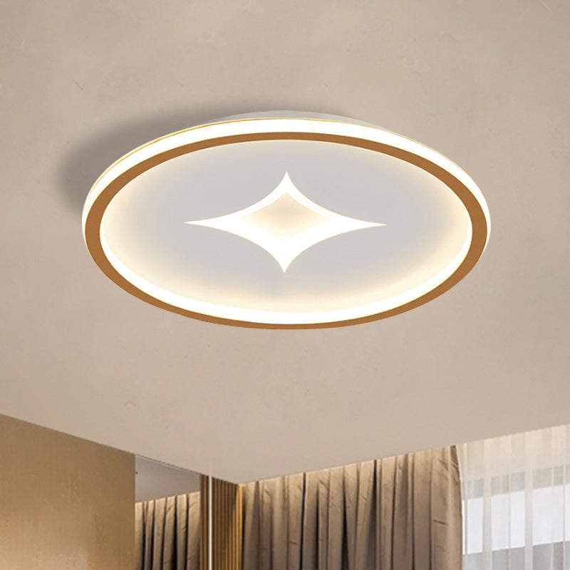 Round Flush Mount Lamp Simple Acrylic Black/Gold LED Flushmount Lighting in Warm/White Light for Bedroom Gold Clearhalo 'Ceiling Lights' 'Close To Ceiling Lights' 'Close to ceiling' 'Flush mount' Lighting' 1688279