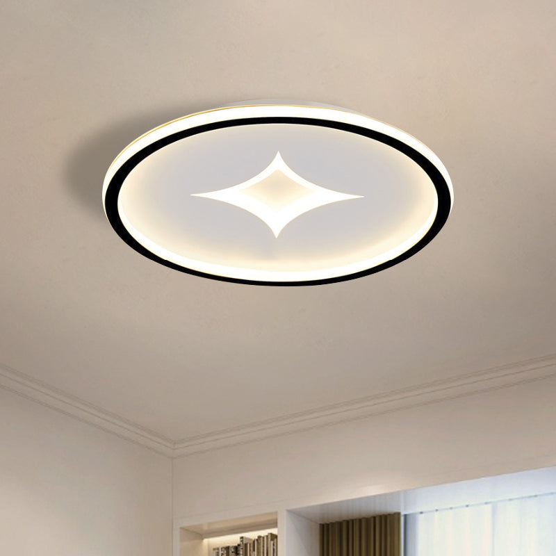 Round Flush Mount Lamp Simple Acrylic Black/Gold LED Flushmount Lighting in Warm/White Light for Bedroom Clearhalo 'Ceiling Lights' 'Close To Ceiling Lights' 'Close to ceiling' 'Flush mount' Lighting' 1688284