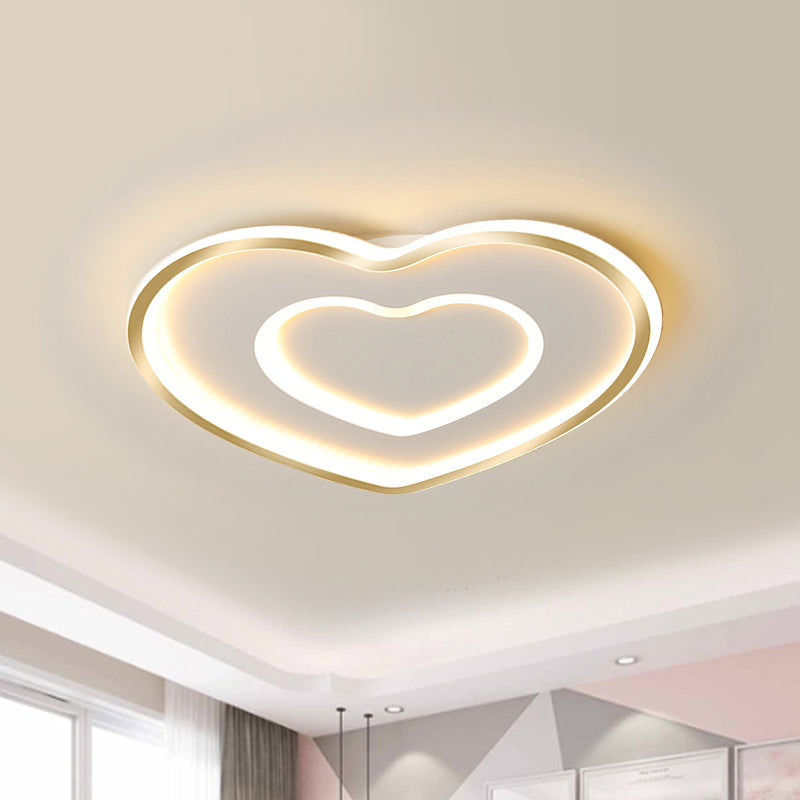 Loving Heart Acrylic Flush Light Fixture Nordic LED White Flushmount Lighting for Bedroom Clearhalo 'Ceiling Lights' 'Close To Ceiling Lights' 'Close to ceiling' 'Flush mount' Lighting' 1688341