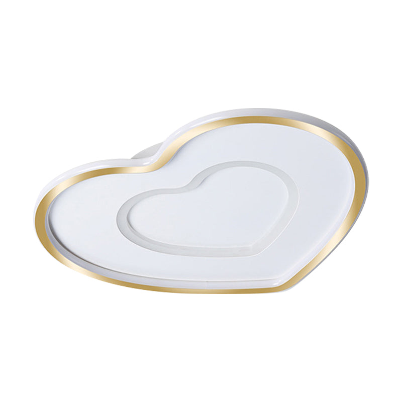 Loving Heart Acrylic Flush Light Fixture Nordic LED White Flushmount Lighting for Bedroom Clearhalo 'Ceiling Lights' 'Close To Ceiling Lights' 'Close to ceiling' 'Flush mount' Lighting' 1688342