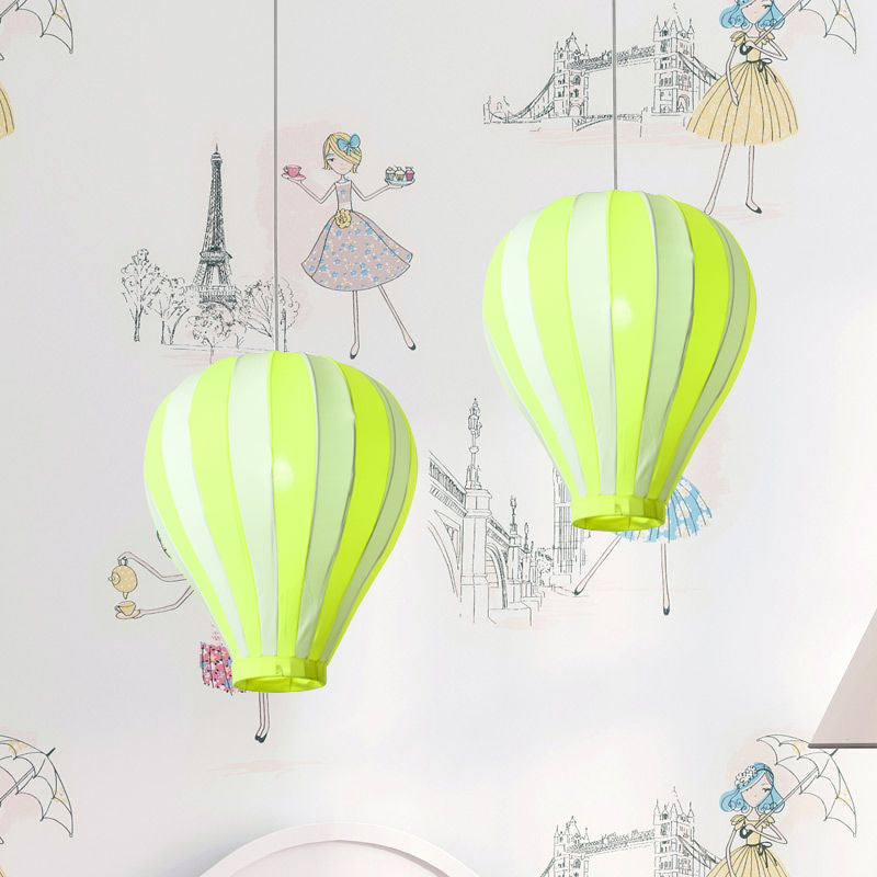 Fabric Balloon Hanging Lighting Cartoon 1 Light Pendant Light Fixture in Red/Blue/Green for Play Room Clearhalo 'Ceiling Lights' 'Pendant Lights' 'Pendants' Lighting' 1688356