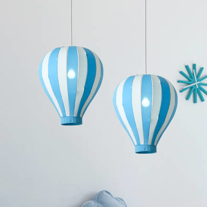 Fabric Balloon Hanging Lighting Cartoon 1 Light Pendant Light Fixture in Red/Blue/Green for Play Room Blue Clearhalo 'Ceiling Lights' 'Pendant Lights' 'Pendants' Lighting' 1688360_d9d902ac-3dd9-44fa-961d-15e0866281a2