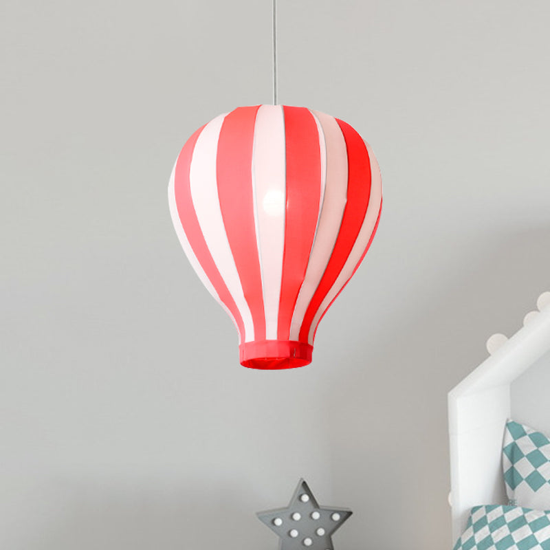 Fabric Balloon Hanging Lighting Cartoon 1 Light Pendant Light Fixture in Red/Blue/Green for Play Room Red Clearhalo 'Ceiling Lights' 'Pendant Lights' 'Pendants' Lighting' 1688364_2dd74f08-84d2-4480-bead-08d8ce303112