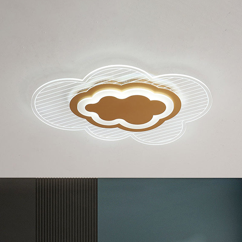 Cloud Bedroom Flush Mount Lamp Acrylic LED Modern Ceiling Light Fixture in Gold, Warm/White Light Clearhalo 'Ceiling Lights' 'Close To Ceiling Lights' 'Close to ceiling' 'Flush mount' Lighting' 1688464