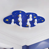 Starry Sky Ceiling Mounted Light Cartoon Acrylic 8 Lights Blue Flush Mount Lamp for Kids Room Blue Clearhalo 'Ceiling Lights' 'Close To Ceiling Lights' 'Close to ceiling' 'Flush mount' Lighting' 1688774