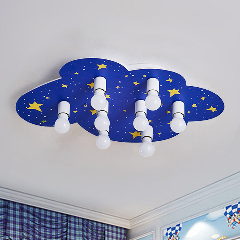 Starry Sky Ceiling Mounted Light Cartoon Acrylic 8 Lights Blue Flush Mount Lamp for Kids Room Clearhalo 'Ceiling Lights' 'Close To Ceiling Lights' 'Close to ceiling' 'Flush mount' Lighting' 1688775