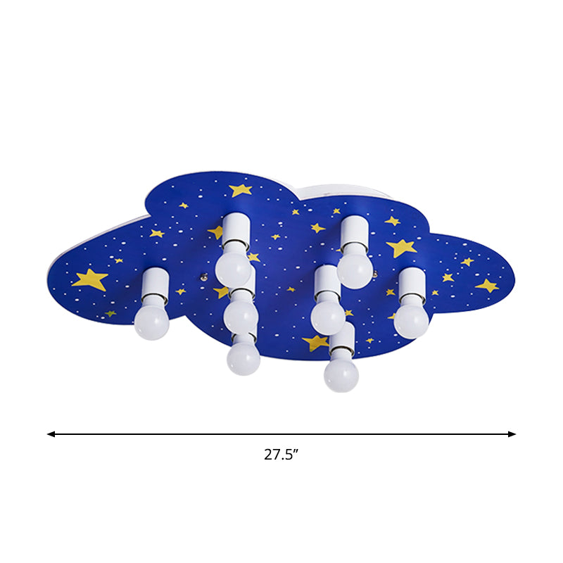 Starry Sky Ceiling Mounted Light Cartoon Acrylic 8 Lights Blue Flush Mount Lamp for Kids Room Clearhalo 'Ceiling Lights' 'Close To Ceiling Lights' 'Close to ceiling' 'Flush mount' Lighting' 1688777