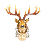 Ball Living Room Wall Sconce Cottage Beveled K9 Crystal 1 Head Grey/Yellow Wall Mounted Lighting with Deer Head Design Clearhalo 'Wall Lamps & Sconces' 'Wall Lights' Lighting' 1688911