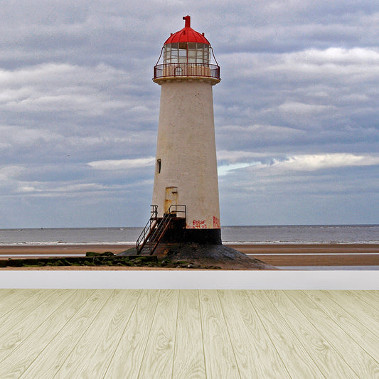 Big Lighthouse View Mural Wallpaper Illuminative Coastal Dining Room Wall Covering Clearhalo 'Wall Decor' 'Wall Mural' 1689215