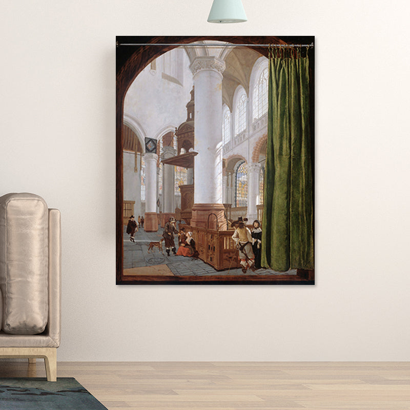 Christian Jesus Christ Canvas Print Global Inspired Religion Wall Art in Soft Color Clearhalo 'Arts' 'Canvas Art' 1689847