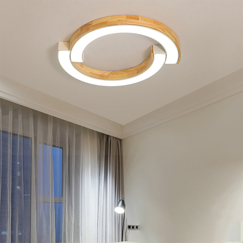 Bedroom 2-Arch Bridge Ceiling Lamp Acrylic Contemporary 15"/19" Width LED Black/White Ceiling Mount Light White Clearhalo 'Ceiling Lights' 'Close To Ceiling Lights' 'Close to ceiling' 'Flush mount' Lighting' 168989