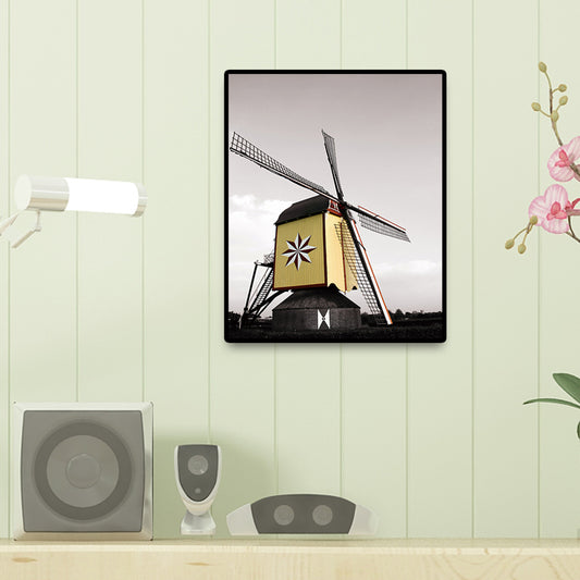 Contemporary Windmill Canvas Wall Art Bright Color Textured Wall Decor for Bedroom Clearhalo 'Art Gallery' 'Canvas Art' 'Contemporary Art Gallery' 'Modern' Arts' 1689959
