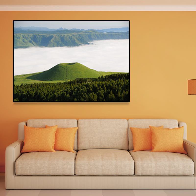 Landscape Wall Art Print Dark Color Minimalist Wrapped Canvas for Living Room, Multiple Sizes Clearhalo 'Art Gallery' 'Canvas Art' 'Contemporary Art Gallery' 'Modern' Arts' 1690190