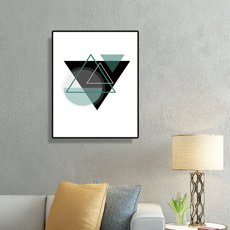 Canvas Decorative Painting Scandinavian Geometry Wall Decor in Black, Multiple Sizes Black Design 1 Clearhalo 'Arts' 'Canvas Art' 1690407